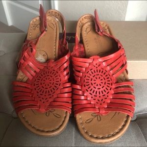 Naturalized Coral Strappy Sandals 7.5